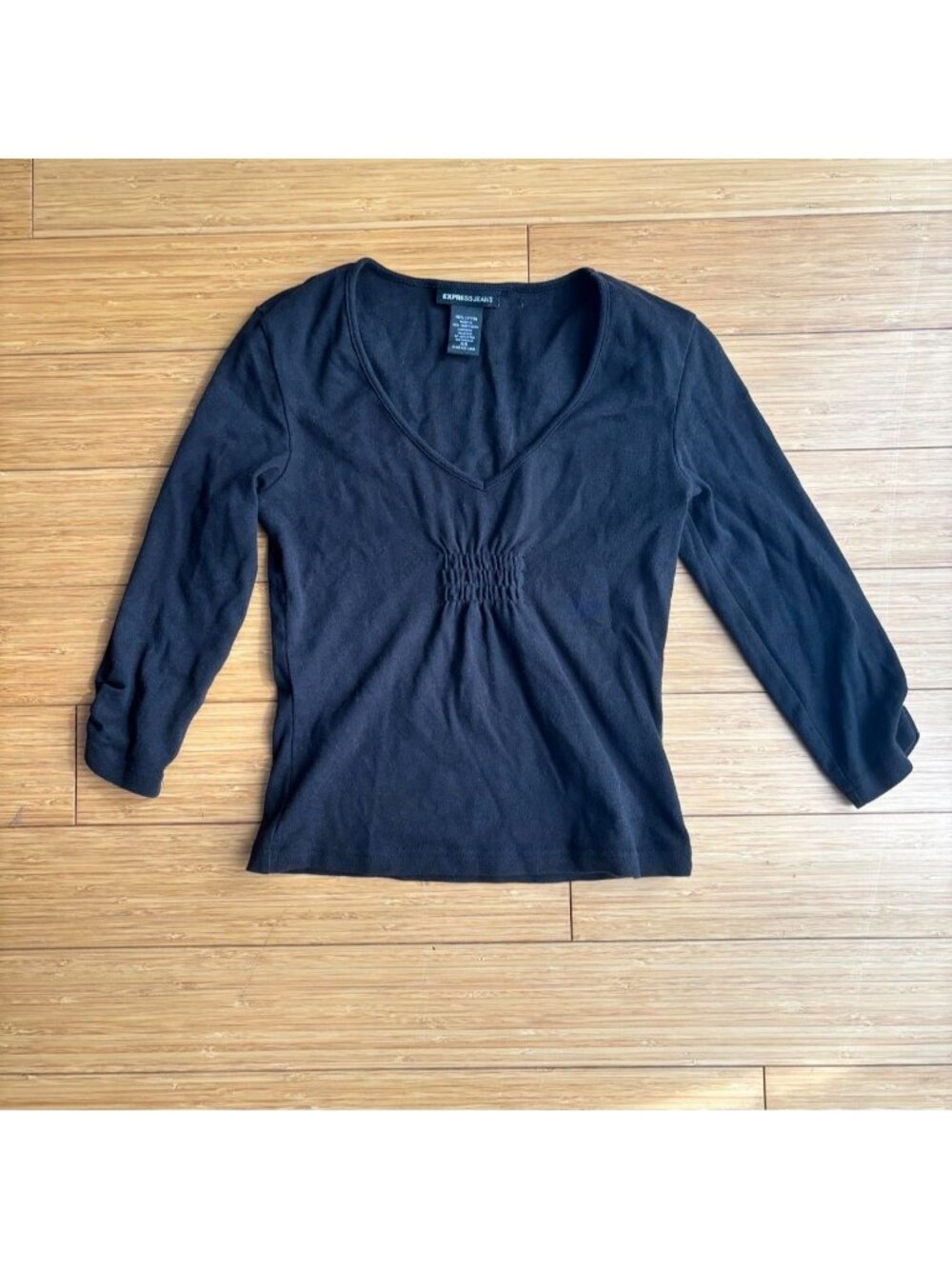 Vintage express black 3/4 sleeve cotton topCute...
